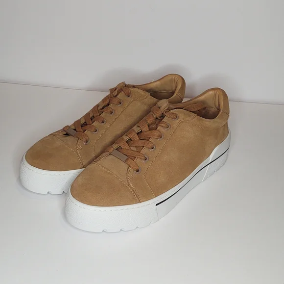 J/Slides camel suede platform Eve sneaker - Picture 1 of 5